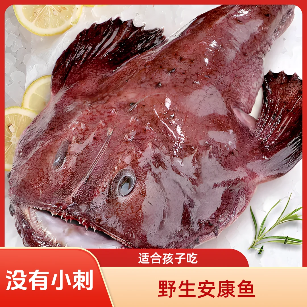 野生海捕安康鱼软骨无刺肉质鲜嫩带鱼肝鱼肚营养价值高