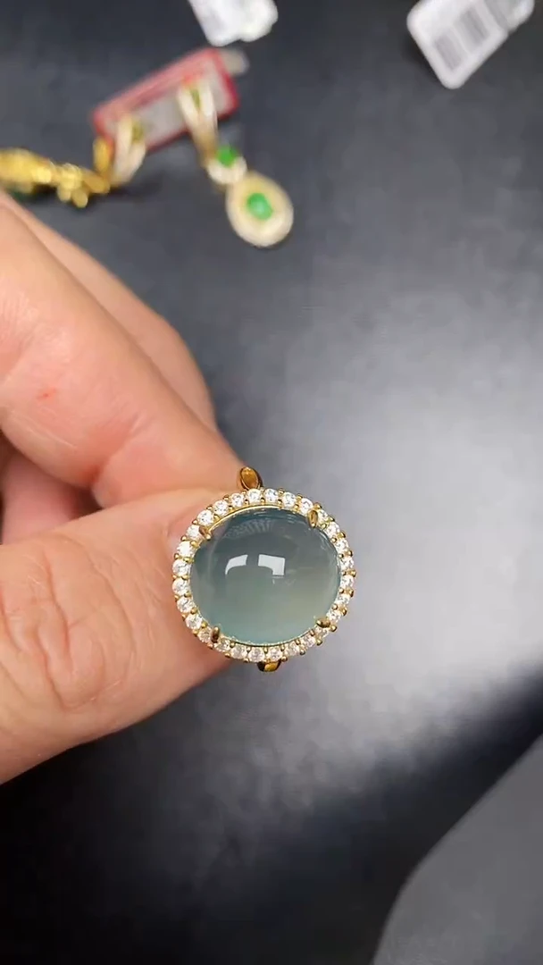 银S925镶嵌戒指翡翠1070