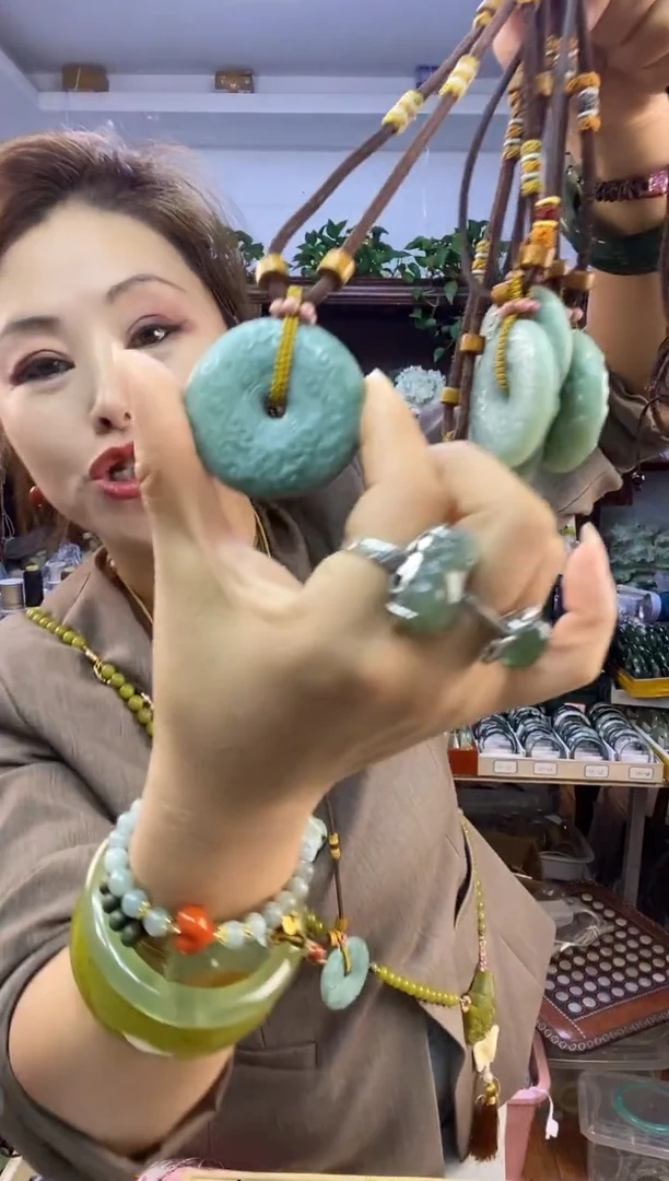 未镶嵌蛇纹石玉平安扣多样性随机发一