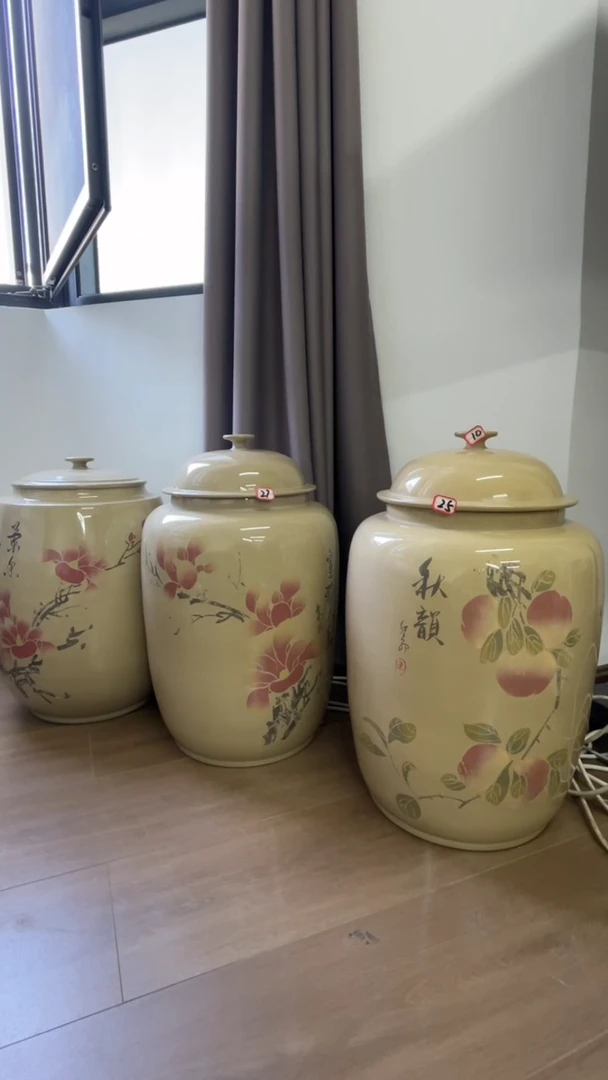 空*建水紫陶白泥刻填亮光3号缸