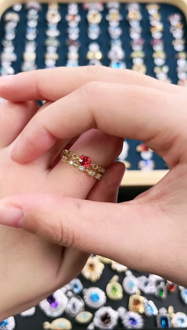 戒指蓝宝石银S925镶嵌f69