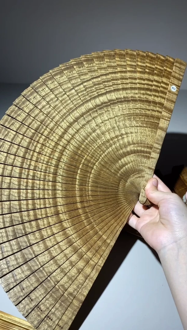 金丝楠看**海26cm金丝楠木小叶桢楠扇852