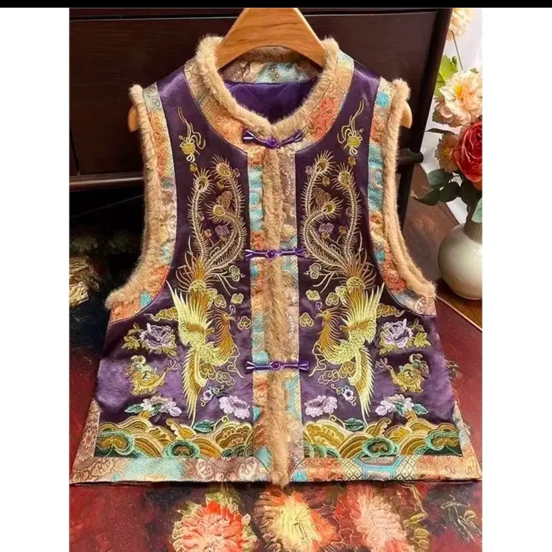 998新中式长袖刺绣短马甲民族风