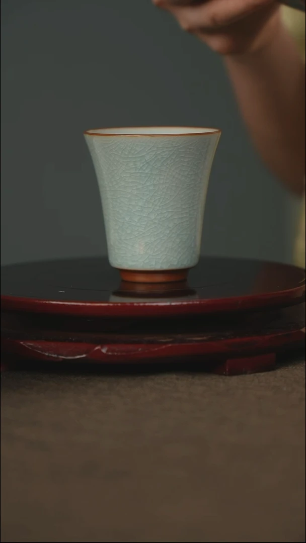 鱼鳞冰花 闻香杯 带底款 单只