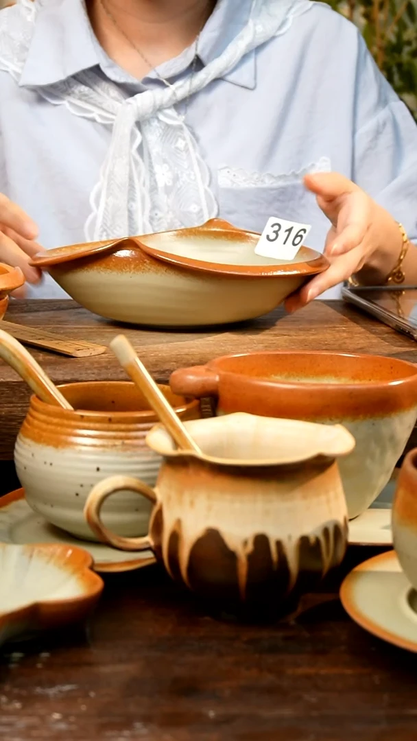 盘 高颜值粗陶餐具限时抢购