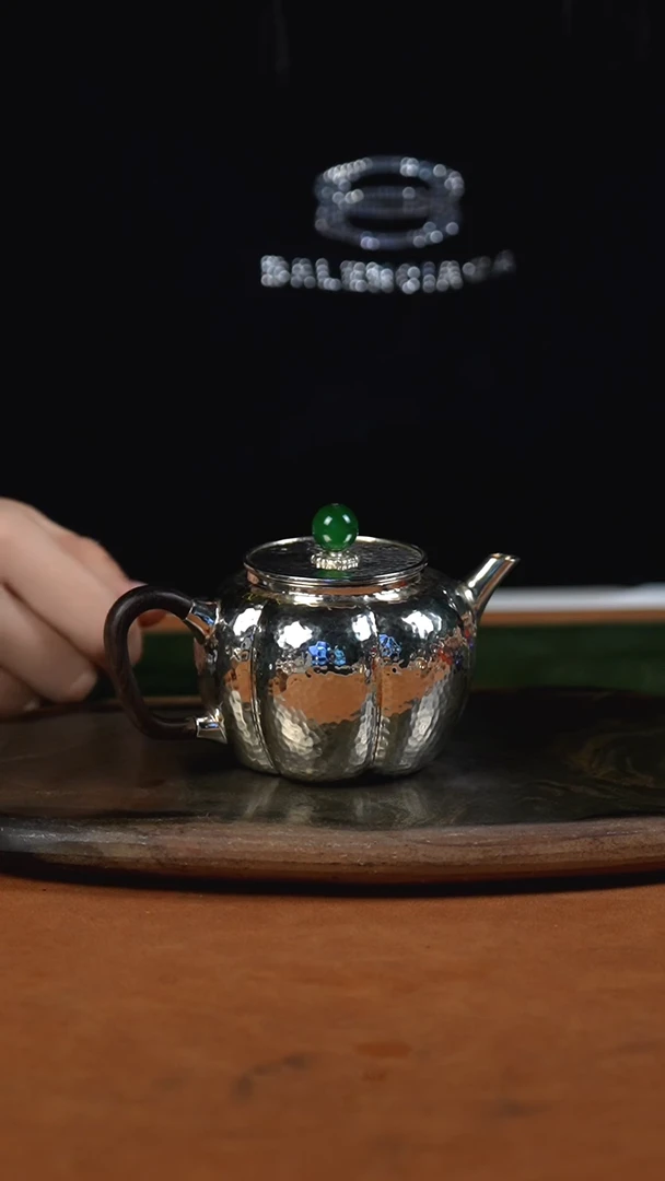 手工锤纹南瓜泡茶壶