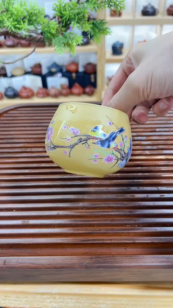茶杯紫砂喜上眉梢主人杯