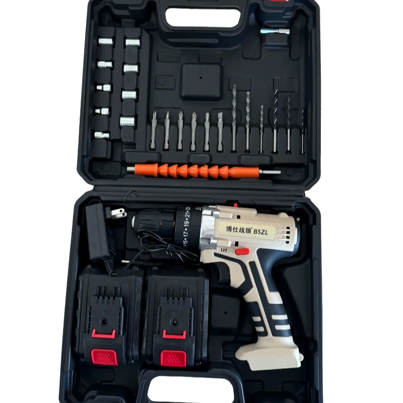博仕战狼21V三功能冲击锂电钻套装（两电一充）