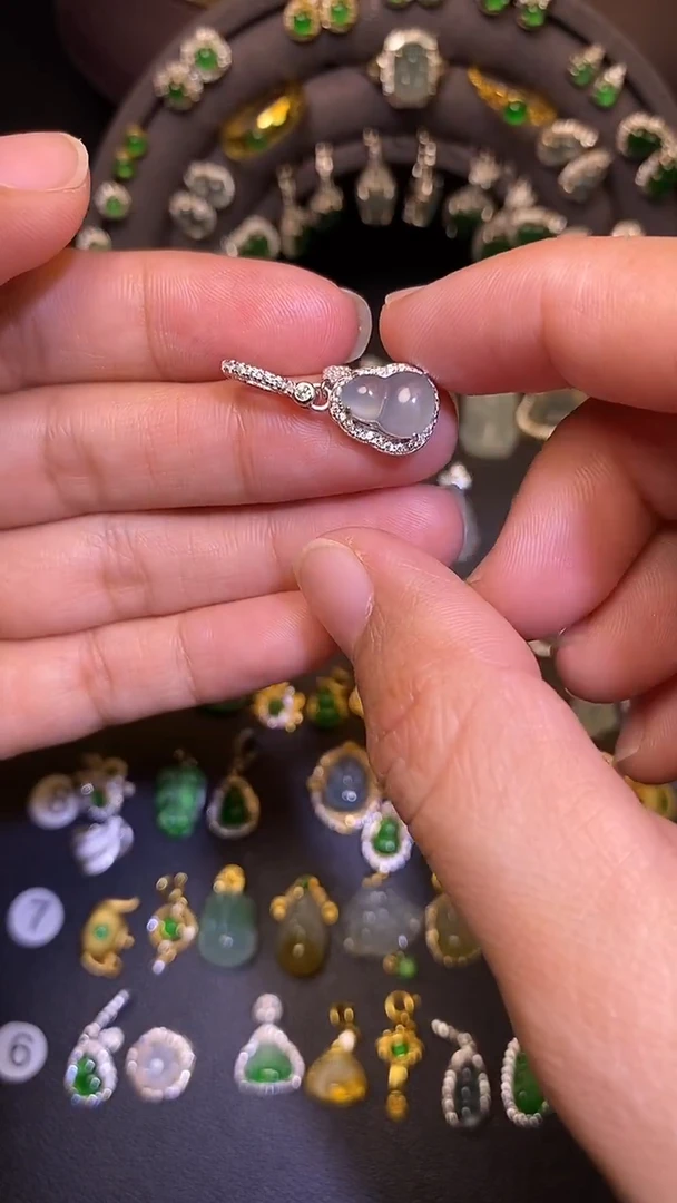 吊坠(不含链)银S925镶嵌翡翠1