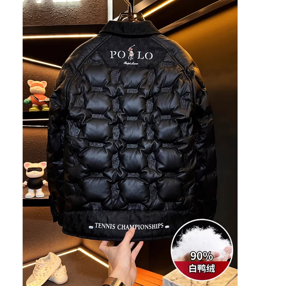 欧货高端重工刺绣男士羽绒服秋冬新款轻奢防寒加厚保暖刺绣外套男