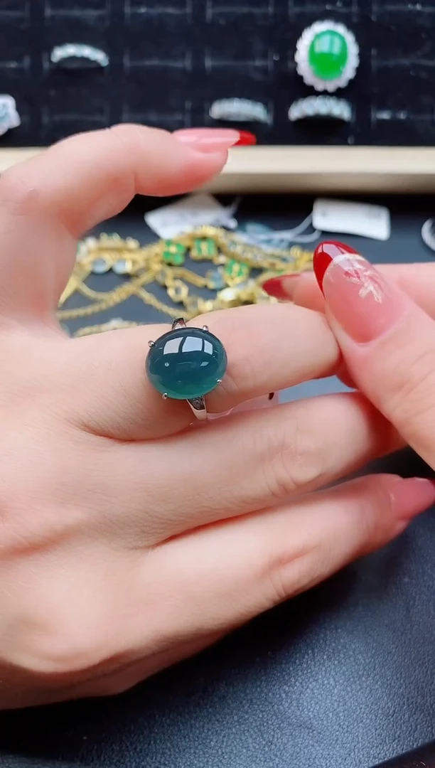 【闪购商品】翡翠戒指银S925镶嵌12121