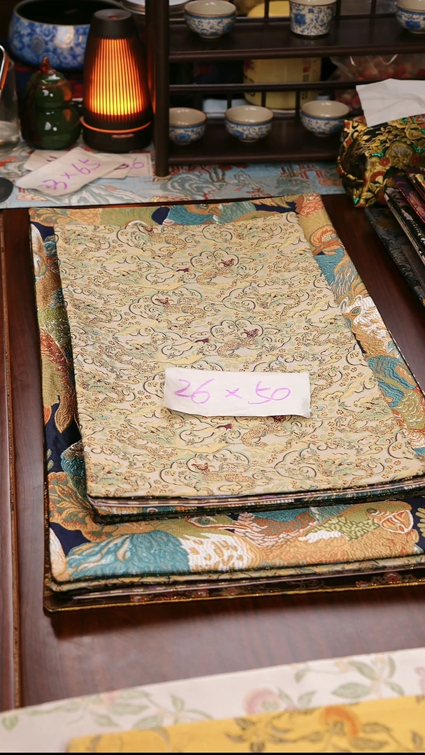 【龙纹双面】中国风干泡织锦茶席26*50