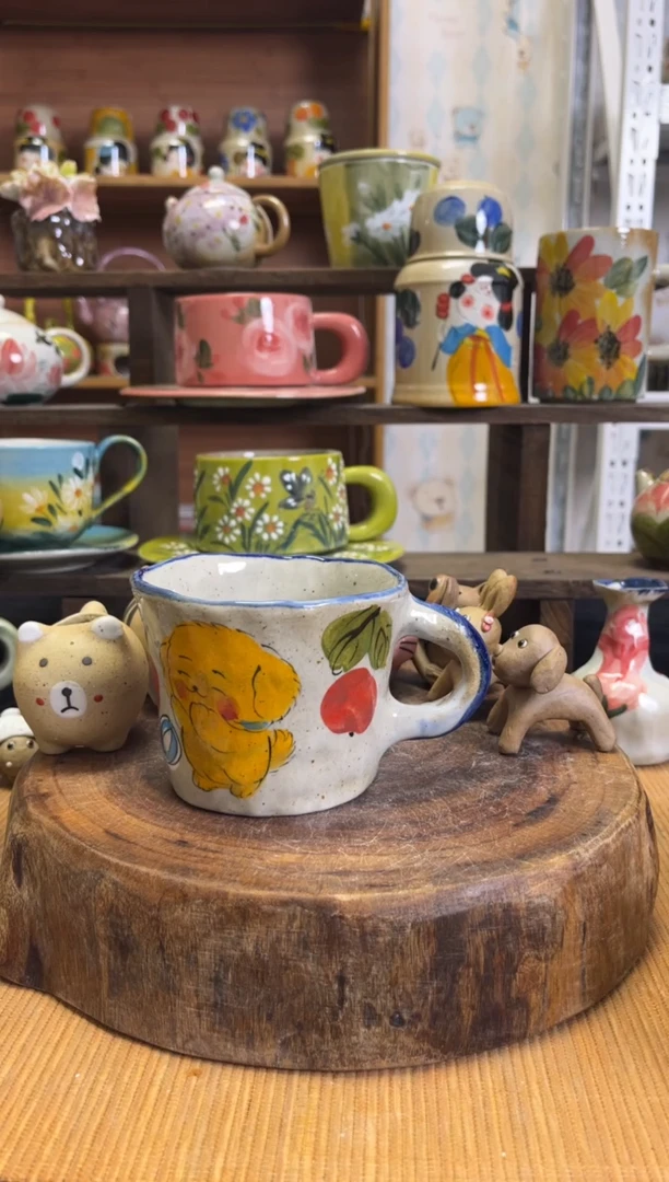 摆件老****3手绘高温釉下陶瓷