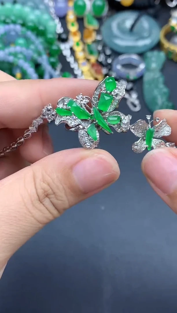 18K金镶嵌手链翡翠169-中国好珍宝