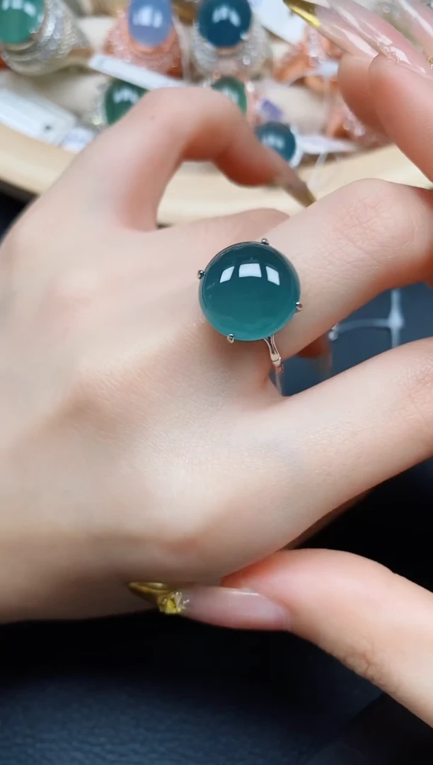 【闪购商品】翡翠戒指银S925镶嵌翡翠