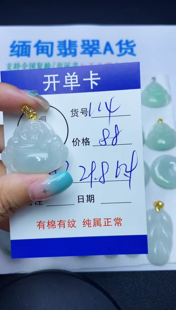 翡翠未镶嵌吊坠(赠链)114