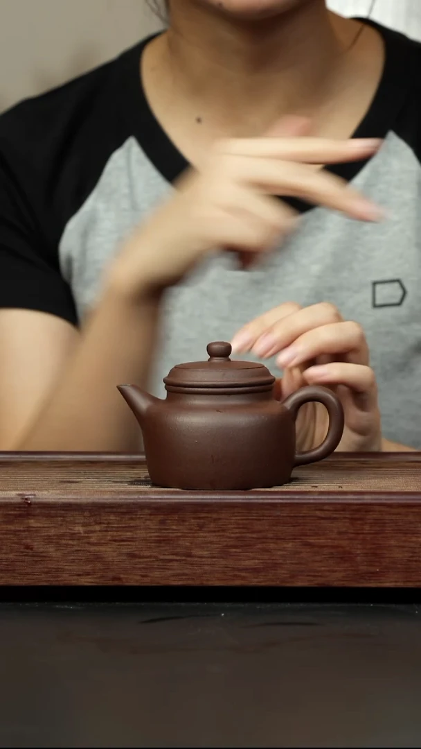 紫砂茶壶老紫泥 剑流德钟