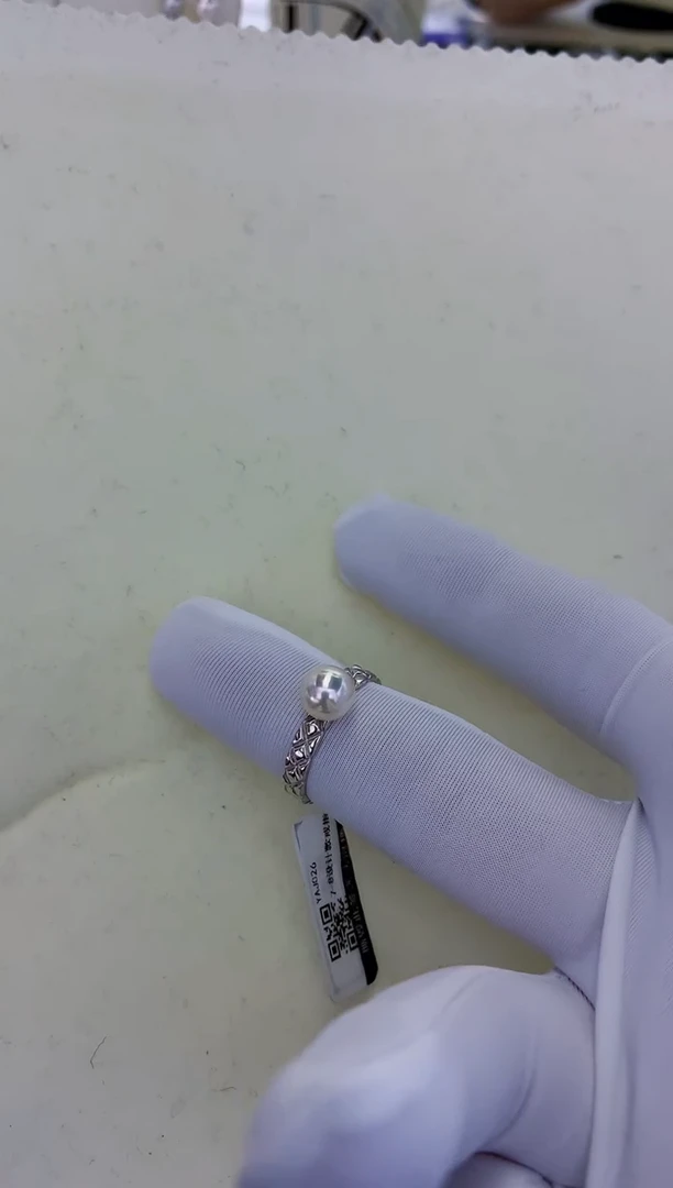 银S925镶嵌饰品海水珍珠设计款戒指