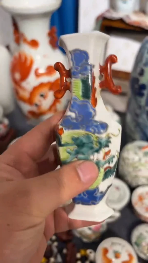 摆件瓷摆件瓷摆件单只龙瓶