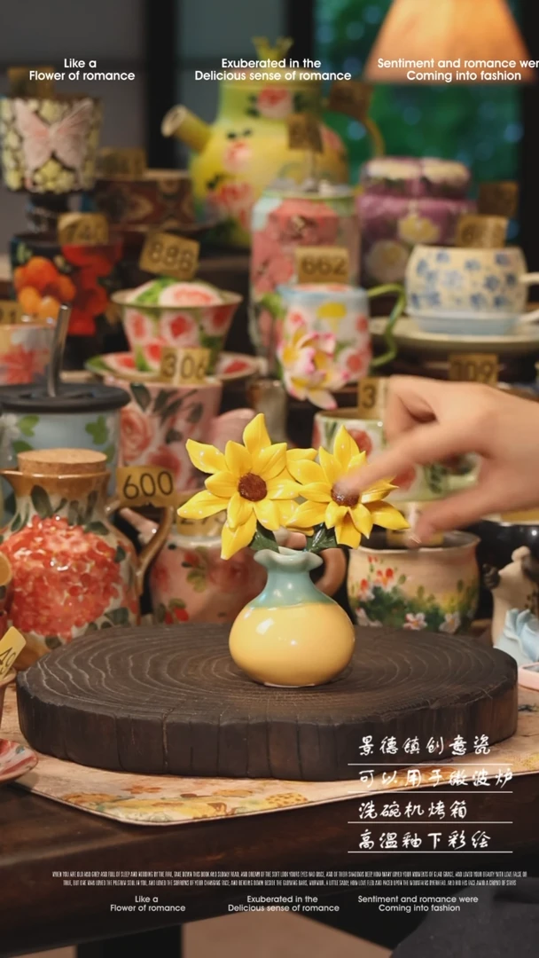 陶瓷景德镇高温釉下彩手工手绘款式