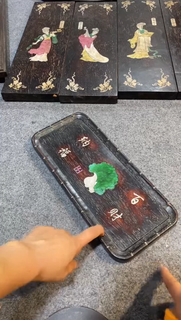 香榧木紫檀拆件雕刻板以直播间实物为准微瑕老物件