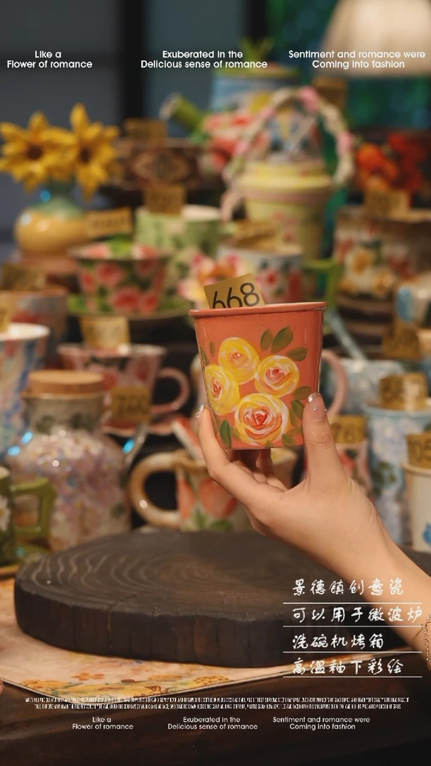 陶瓷668景德镇高温釉下彩绘设计师款式