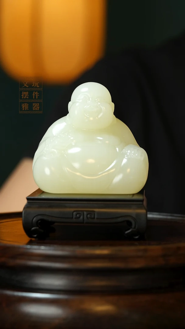 玉《弥勒佛》手把件摆件