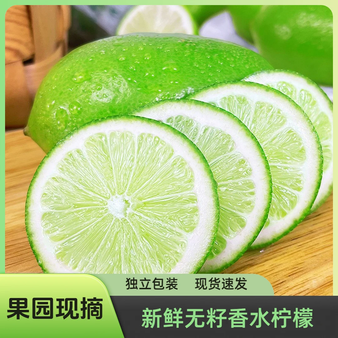 【无籽香水柠檬】海南青柠檬清香酸甜多汁独立包装可用于奶茶店调味