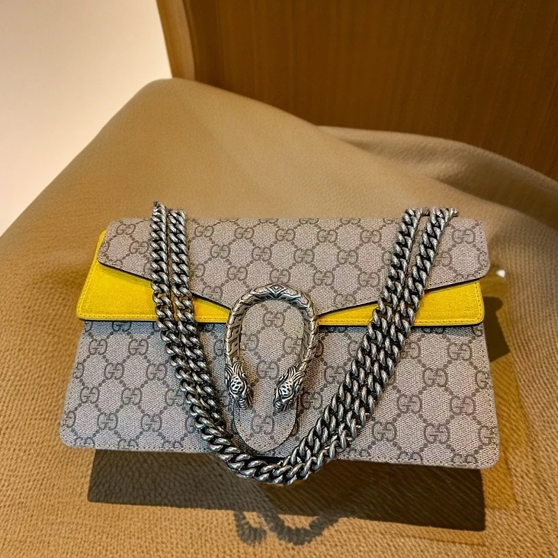 95新 GUCCI/古驰 老花酒神链条包  1184 4666