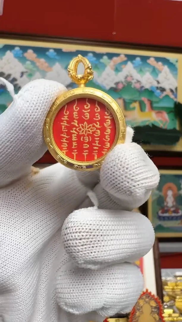 吊坠五条-热贡纯手绘周毛