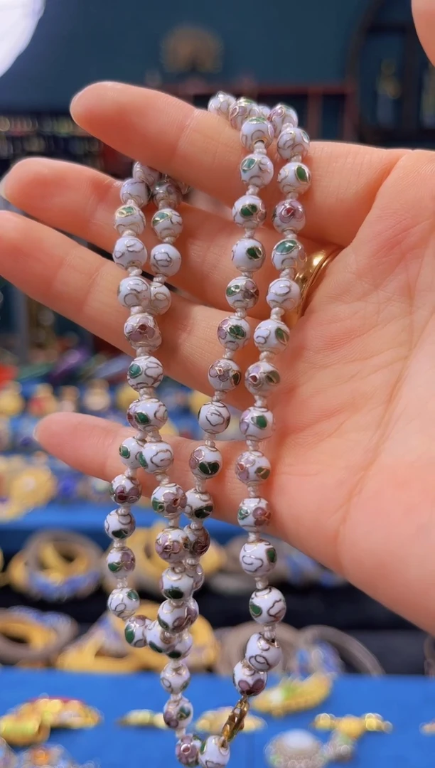 非遗 景泰蓝项链 0.6白色