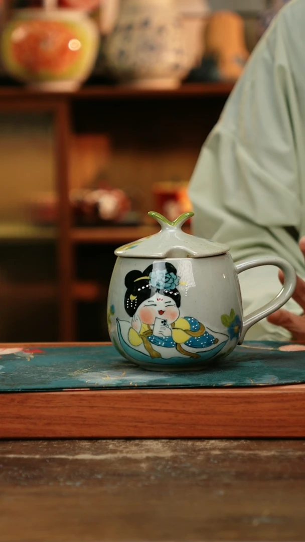 杯景德镇纯手工釉下彩精品茶具水杯