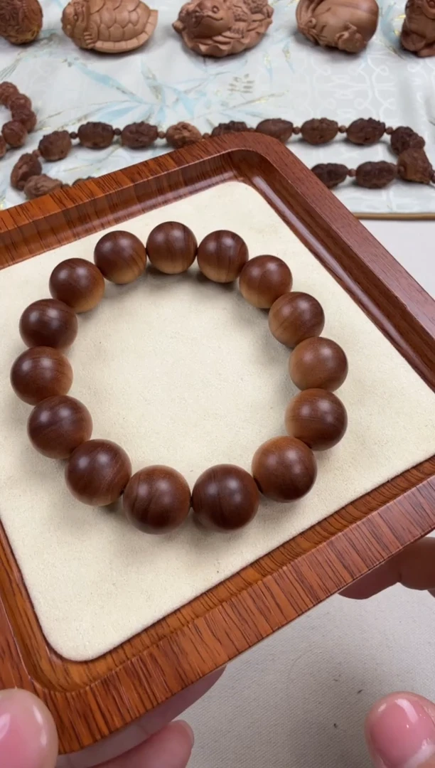 【闪购商品】檀香木手串/手链1.5横纹单圈 印度老山檀香