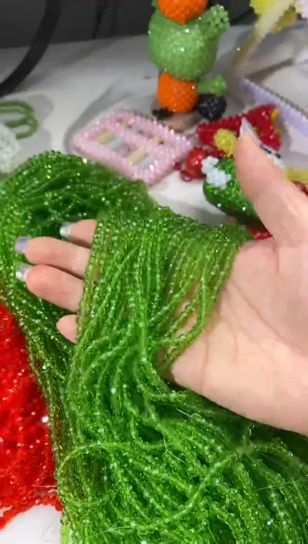 玻璃2519卡4水晶本色绿色20条