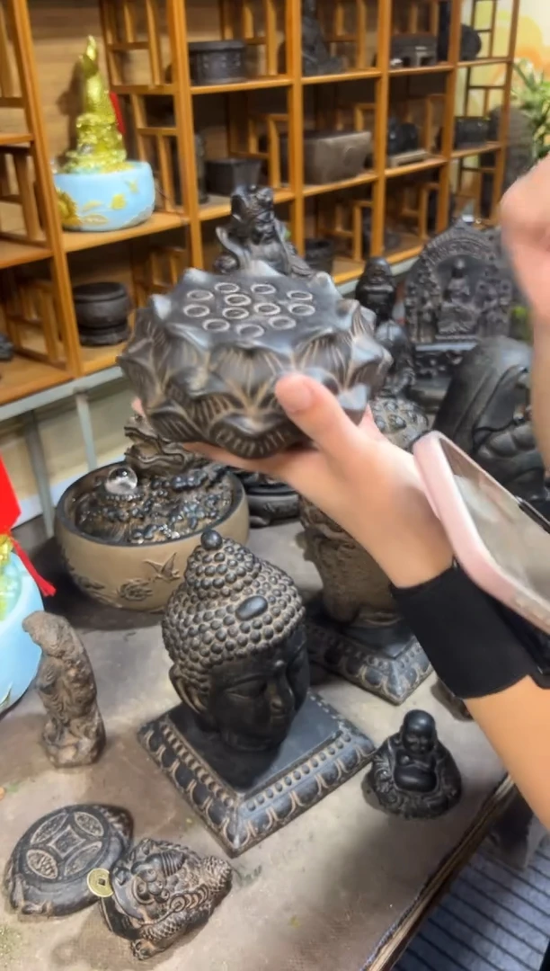 陶土【火山泥】莲蓬实心底座