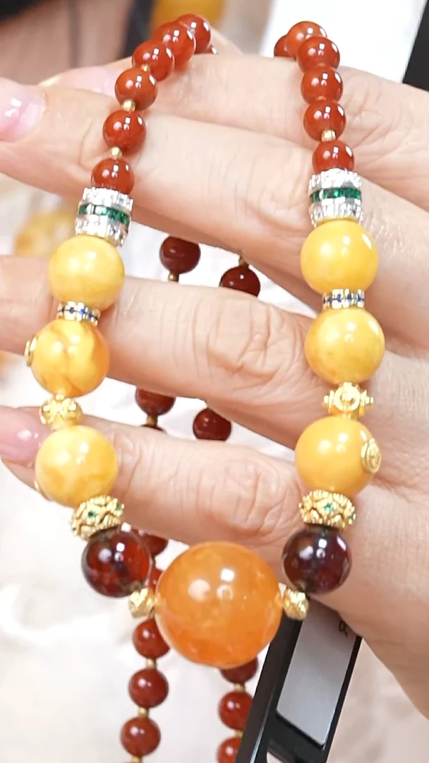 蜜蜡颈饰未镶嵌7485天然蜜蜡珠宝奇石云端妖孽全部保真