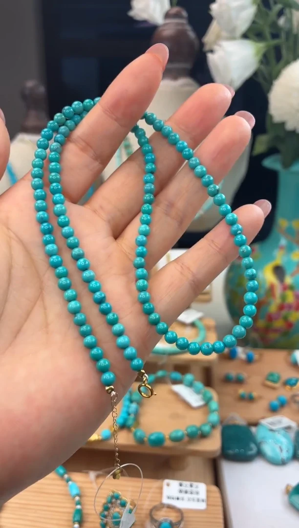 18K金镶嵌绿松石颈饰1