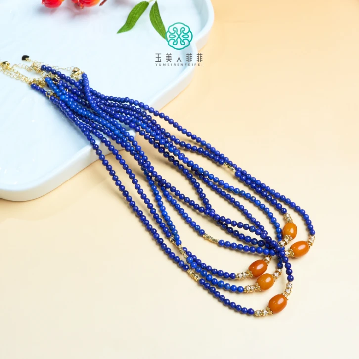 石惑珠宝~青金石项链约4mm~多样性发一