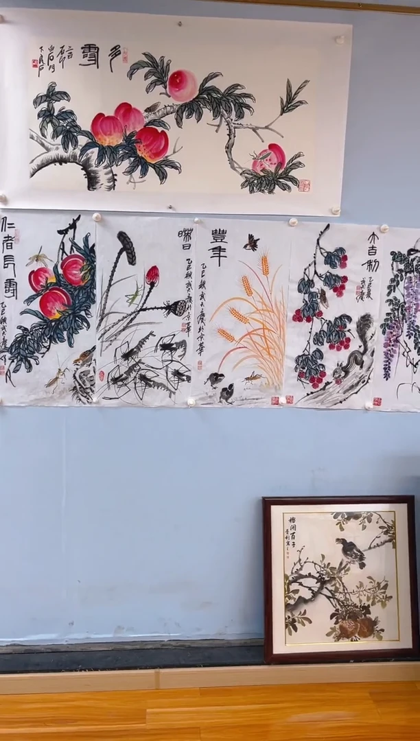 国画热****生武天庆老师6条屏