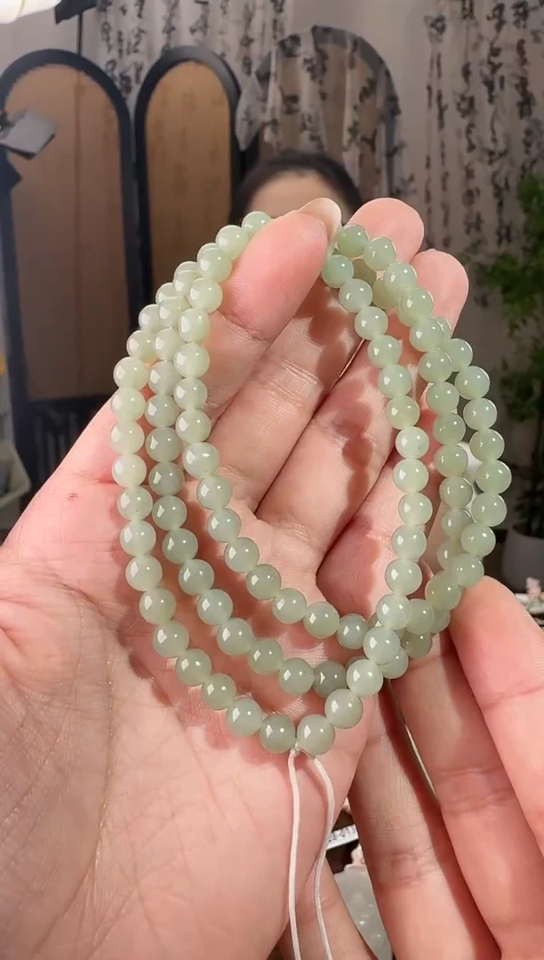 颈饰未镶嵌和田玉晴水108  6mm