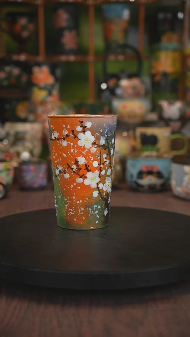 紫砂油画手绘釉下彩