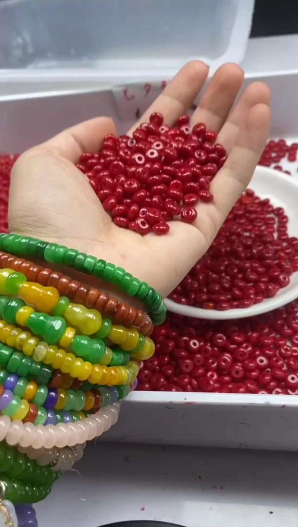 南红玛瑙未镶嵌颈饰W2256高品锦红算盘6*3MM*50颗