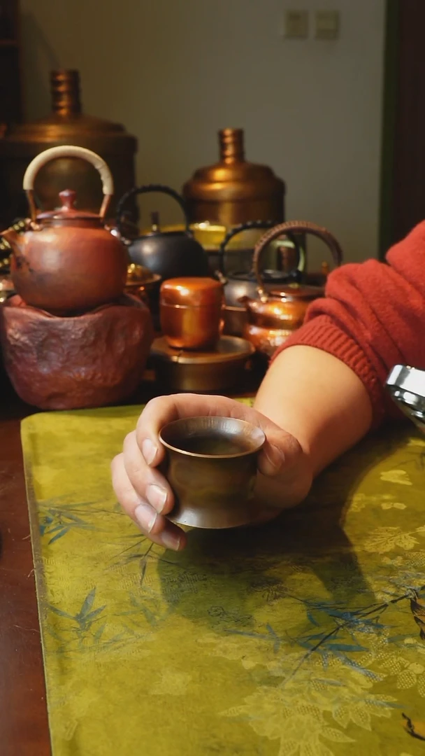 纯紫铜茶漏托【冲之雅器】