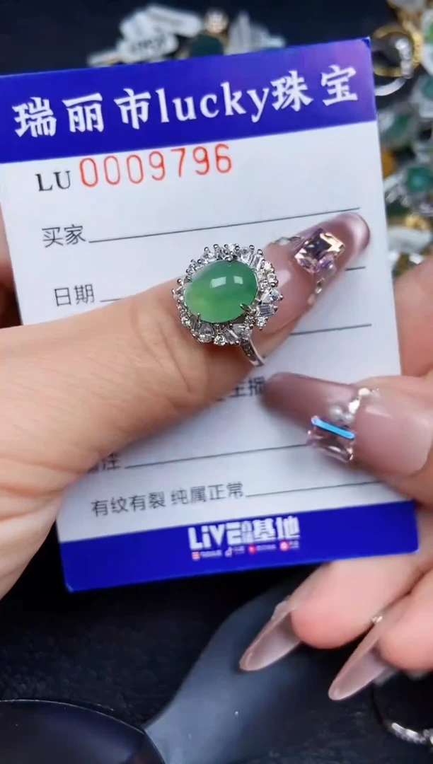 翡翠银S925镶嵌颈饰9796