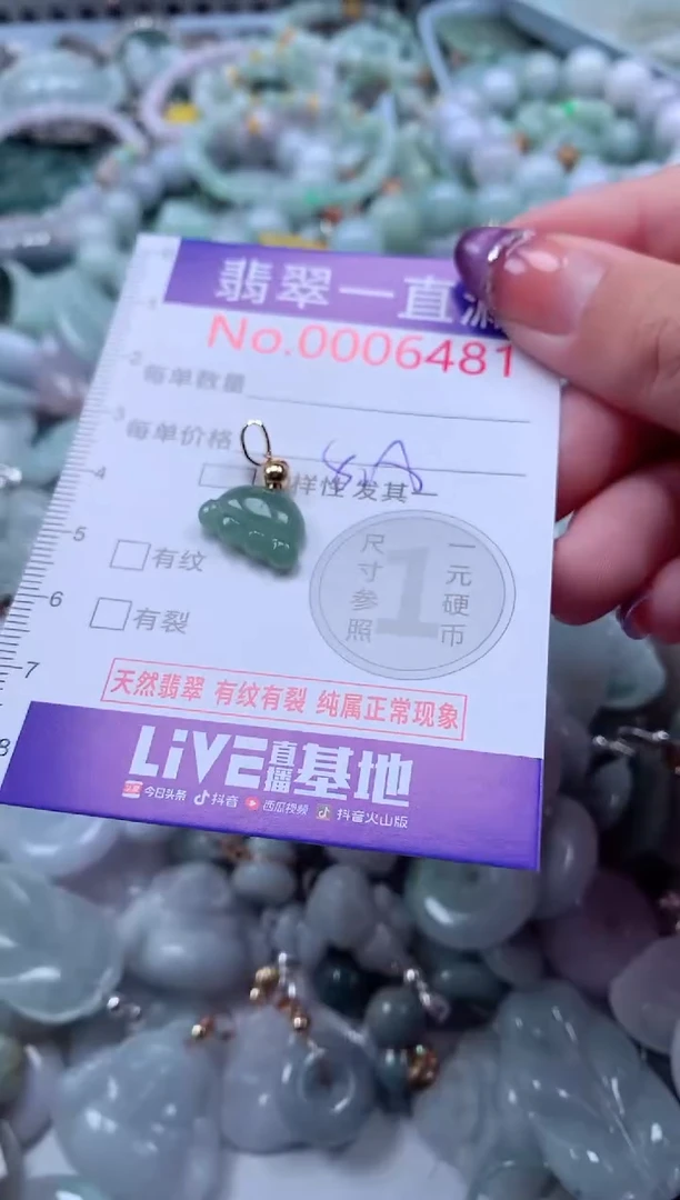 翡翠未镶嵌吊坠(不含链)6481