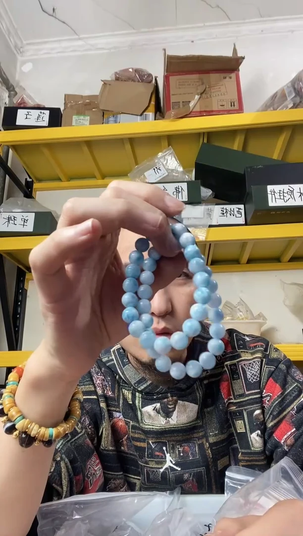 未镶嵌针钠钙石（海纹石）手串pz1114-215多样性发货发其一