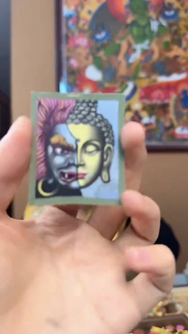 吊坠文殊一念之间-纯手绘唐卡