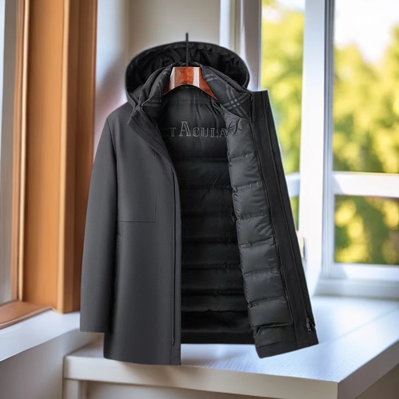 A26#黑【木兮兮专属】2026冬季新款男气质时尚加绒加厚多穿休闲外套