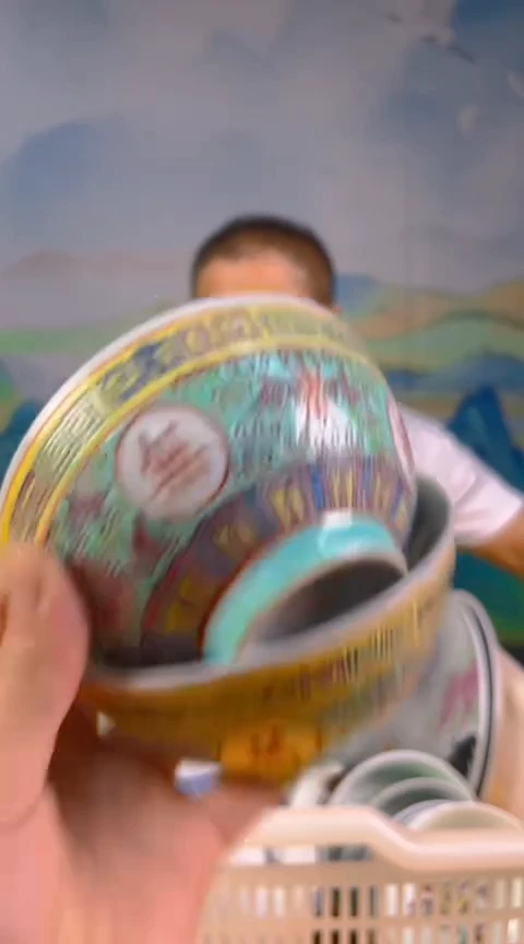 摆件景德镇陶瓷青花摆件10一对碗