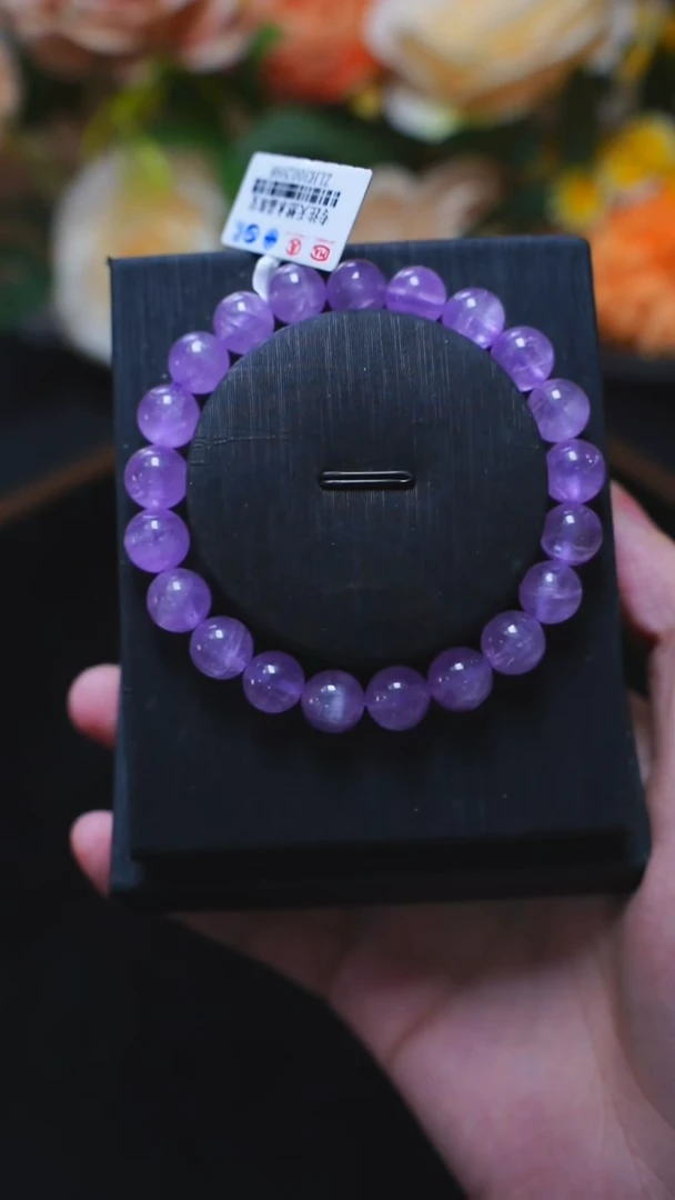 A015猫眼紫锂辉单圈9mm锂辉石未镶嵌多样性发其一